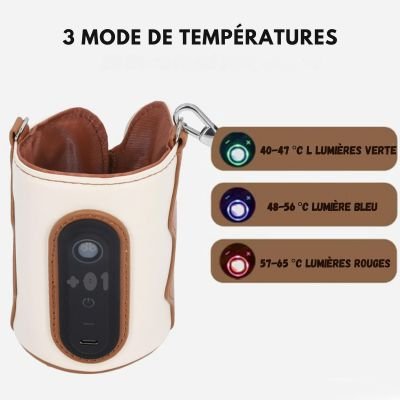 Chauffe-biberon portable | Cuir™