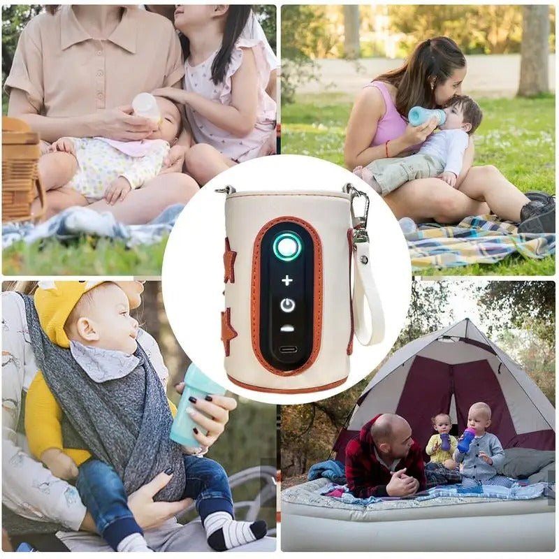 Chauffe-biberon portable | Cuir™