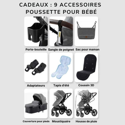 Poussette 3 en 1 | Gris