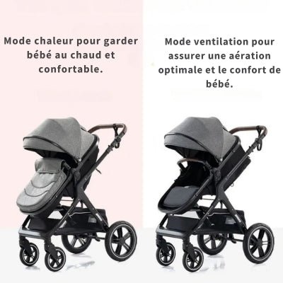 Poussette 3 en 1 | Gris