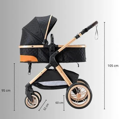 Poussette 3 en 1 | Noir Rolly
