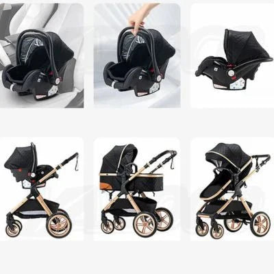 Poussette 3 en 1 | Noir Rolly