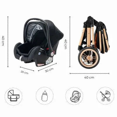 Poussette 3 en 1 | Noir Rolly